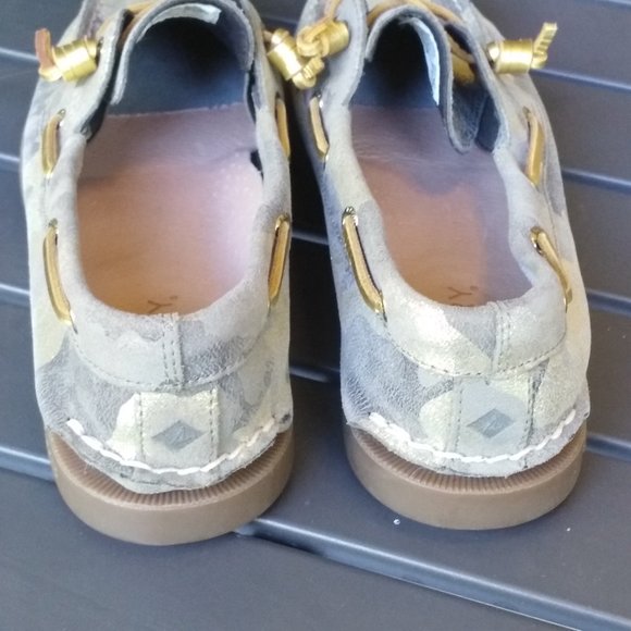 Sperry Women’s Size 8M US, 2-Eye Vida Metallic Camo Boat Shoe Olive STS86659 - Picture 5 of 8
